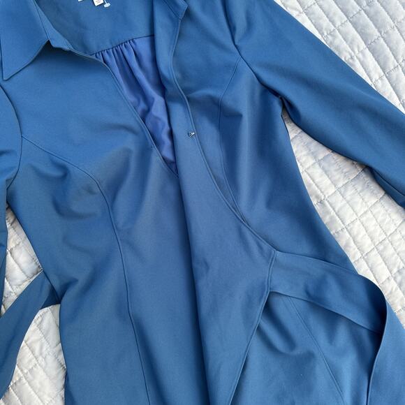 NEW Cinq à Sept Women's Hunter Dress Long Sleeve Tie Side Shirtdress night sky 6 - Picture 6 of 12